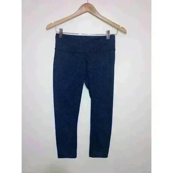 Lululemon Geometric Cropped Leggings Navy Size 4 - Picture 2 of 9